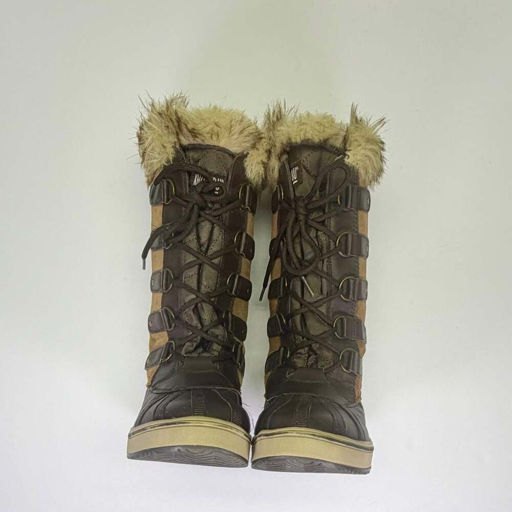 Khombu Women's Nordic 2 Tall Winter Boots, Brown Faux Fur Leather & Man-made Siz - Picture 6 of 13